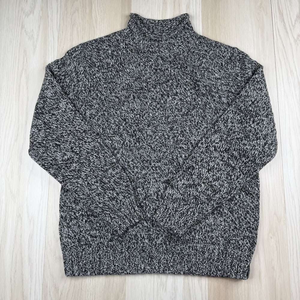 Todd Snyder Knit Roll Turtle Neck 100% Wool Sweater Men's Size L Large Gray